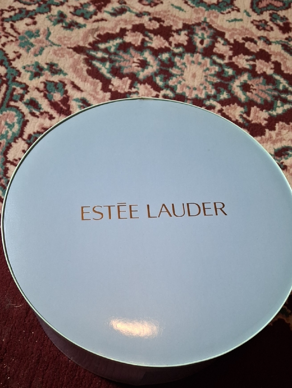 Estee Lauder Light Blue Round Hat Box